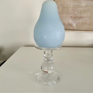 Blue Pear Candle with Stand